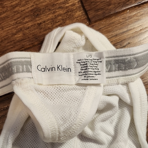 Calvin Klein White Cotton Underwear with Signature Waistband 2003 Mesh - Picture 5 of 5